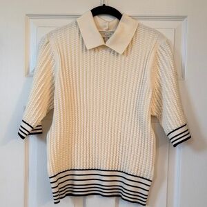 Ted Baker Cream Sweater with Black Stripes